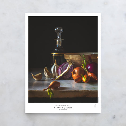 The Sprouted Shallots Poster - A Month of Tables