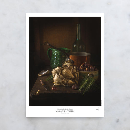 Oyster Mushrooms Poster - A Month of Tables