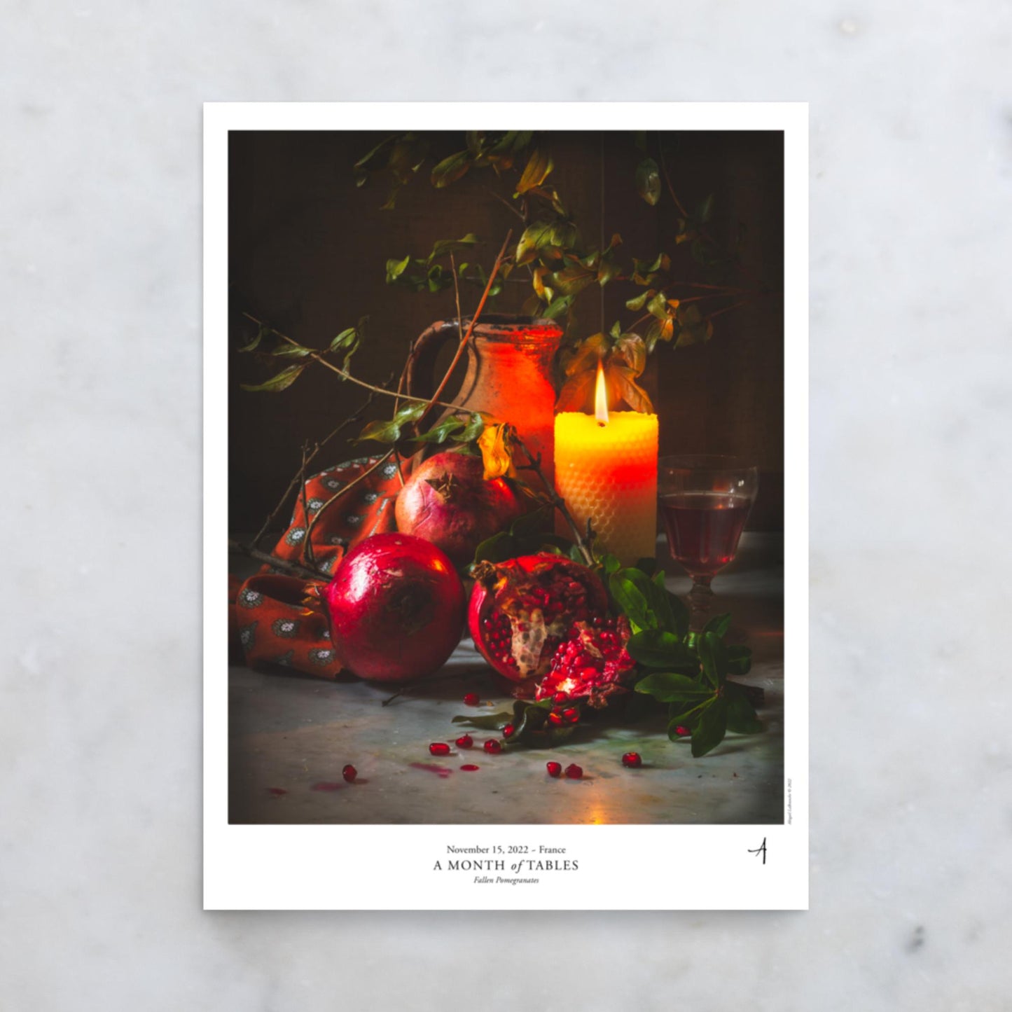 Fallen Pomegranates Poster - A Month of Tables