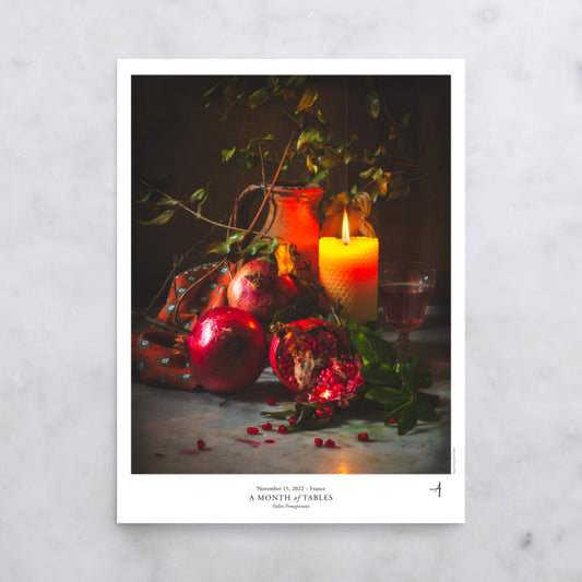 Fallen Pomegranates Poster - A Month of Tables
