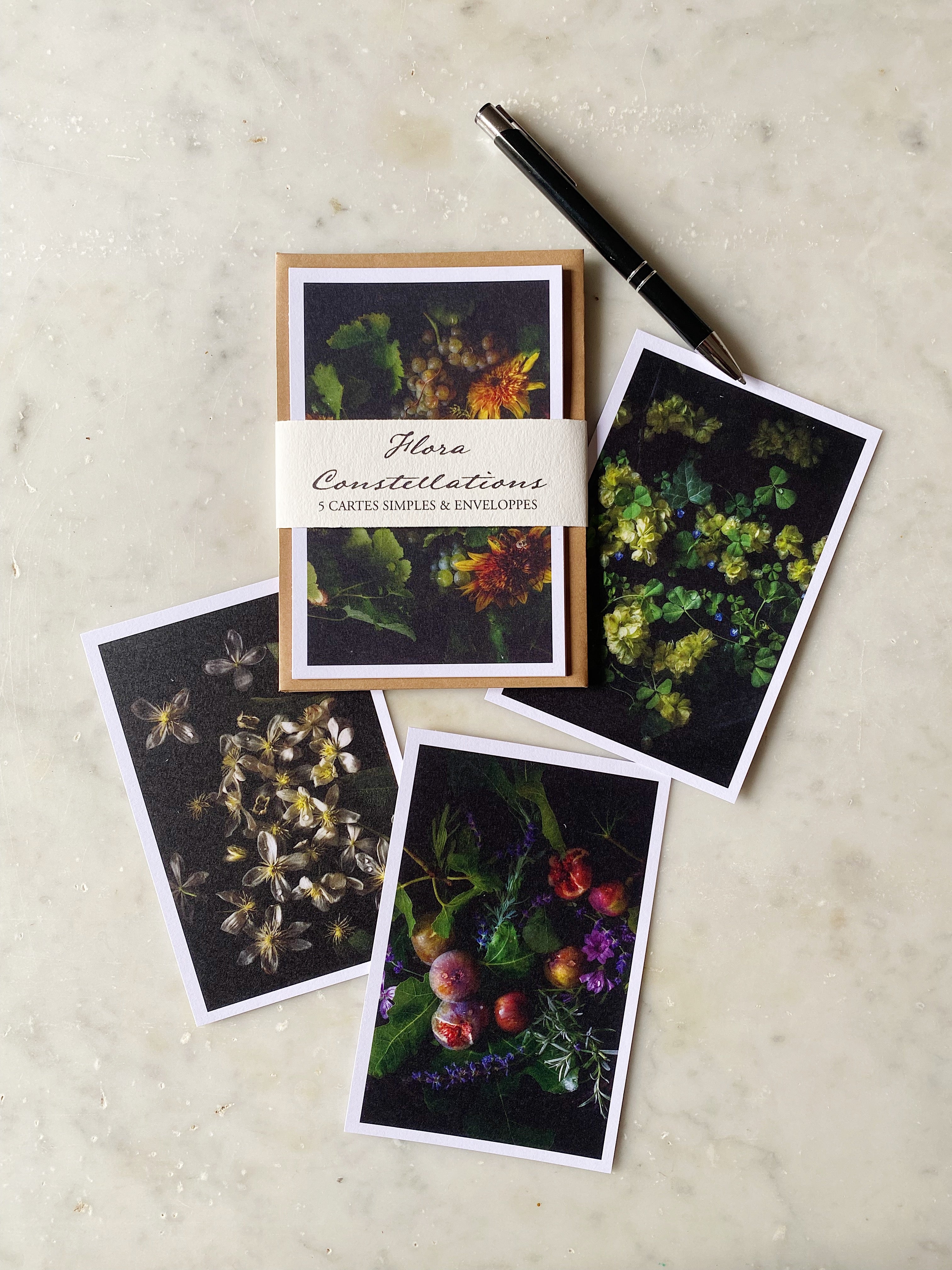 Flora Constellations Stationary - Set of 5 cards + envelopes