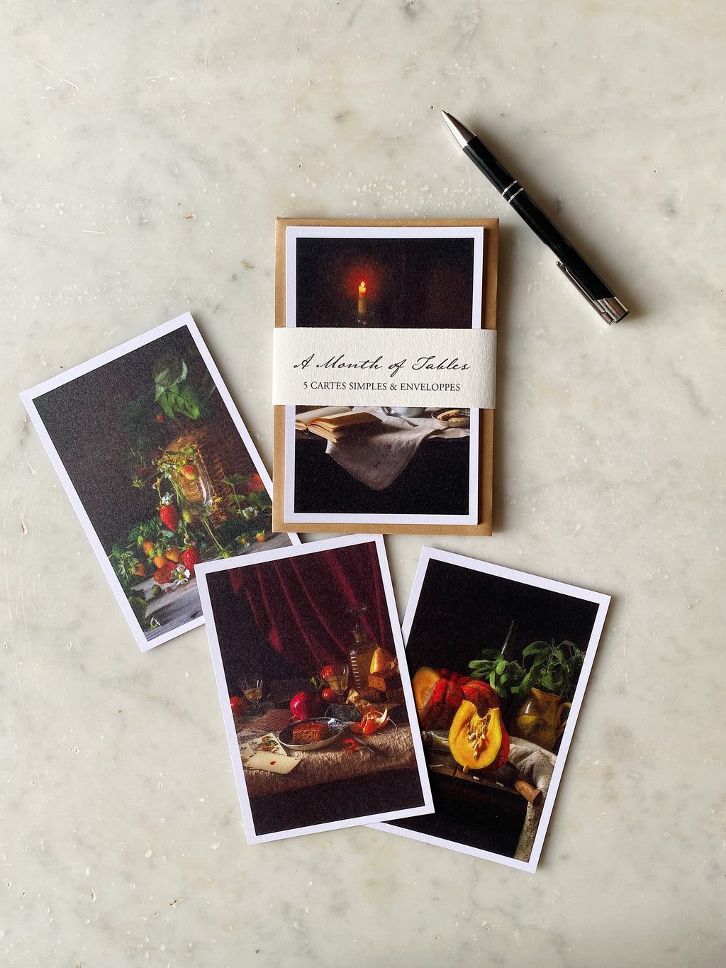 A Month of Tables Stationary - Set of 5 cards + envelopes