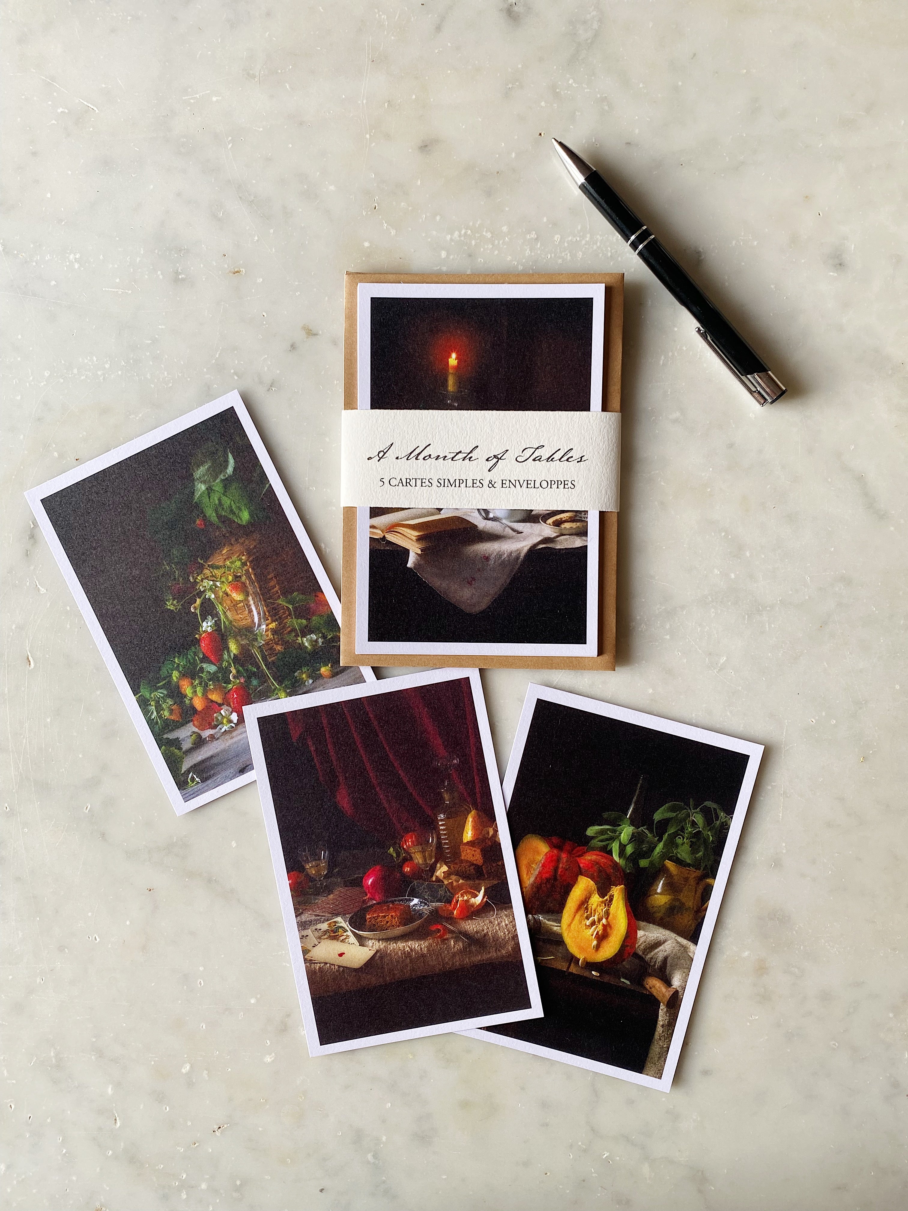 A Month of Tables Stationary - Set of 5 cards + envelopes