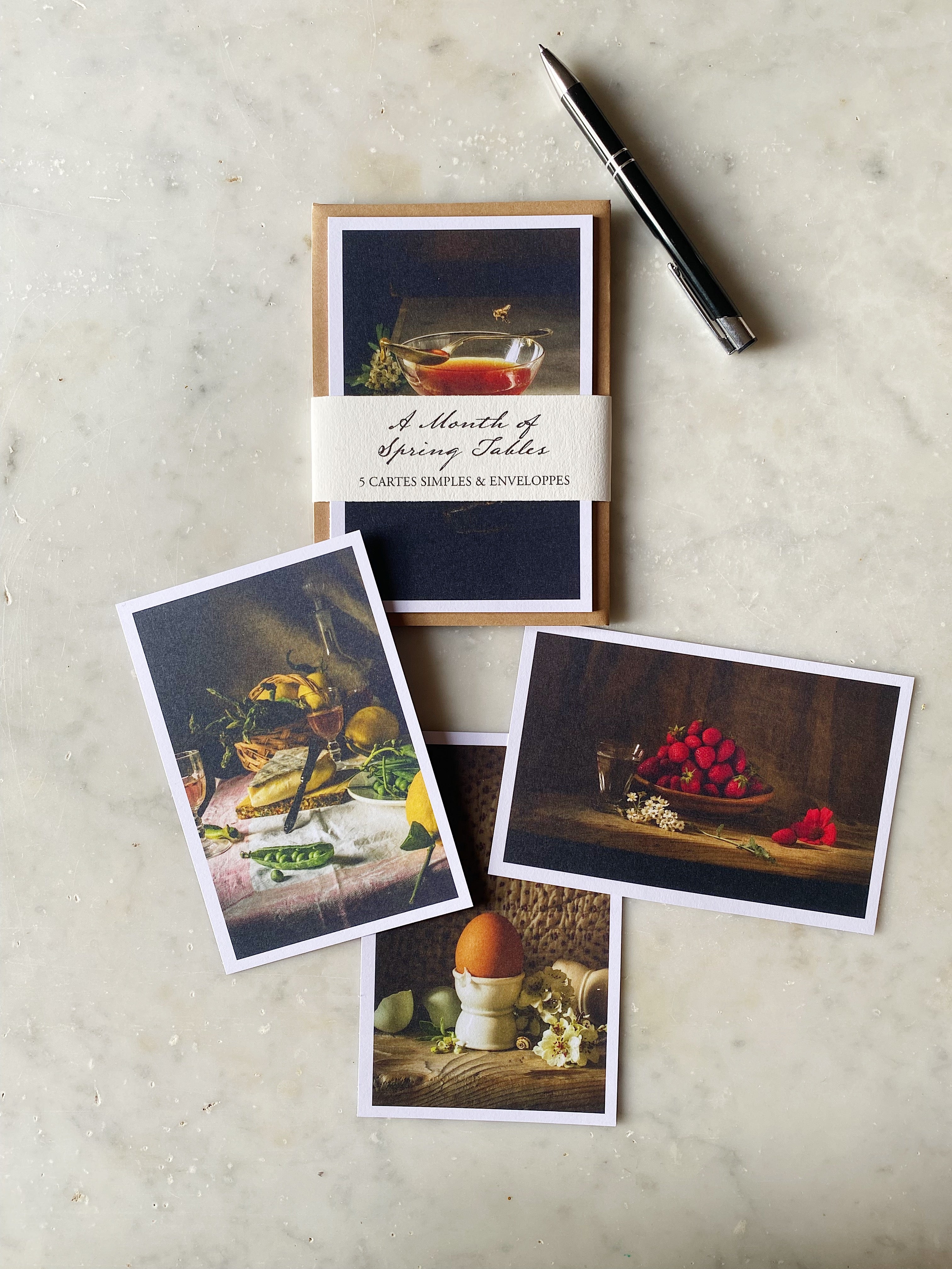A Month Spring of Tables Stationary - Set of 5 cards + envelopes