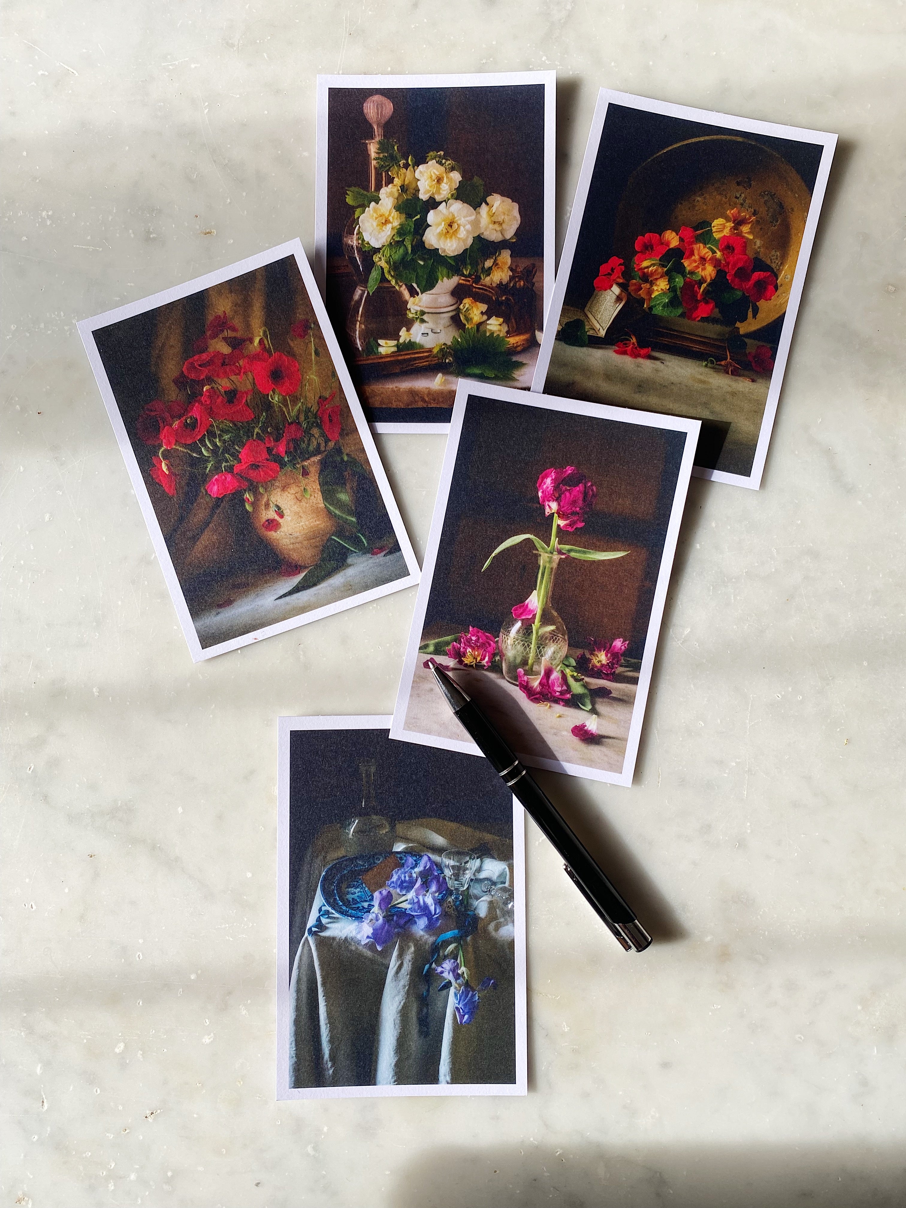 Flora - A Month Spring of Tables Stationary - Set of 5 cards + envelopes