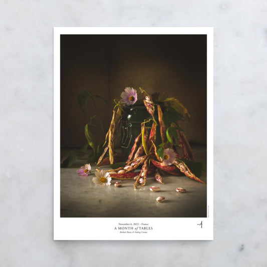Borlotti Beans & Fading Cosmos Poster - A Month of Tables