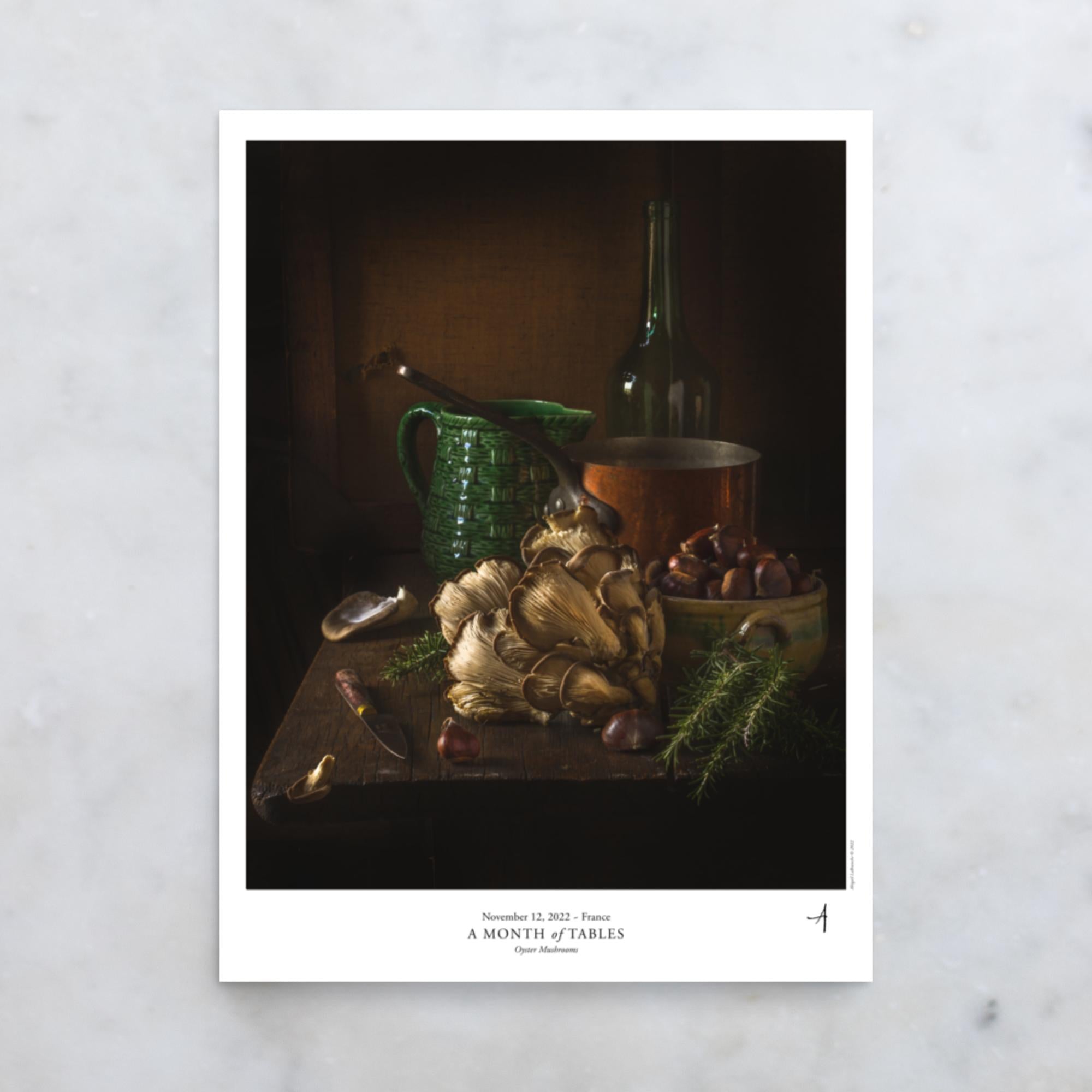 Oyster Mushrooms Poster - A Month of Tables