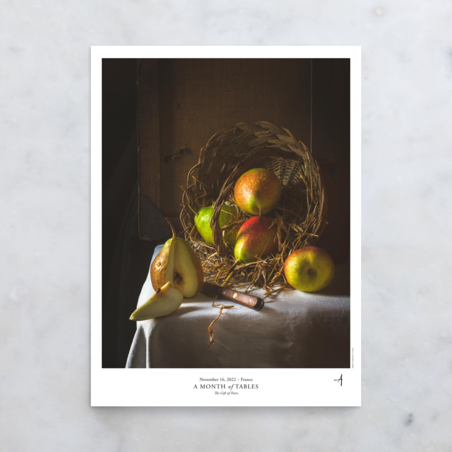The Gift of Pears Poster - A Month of Tables